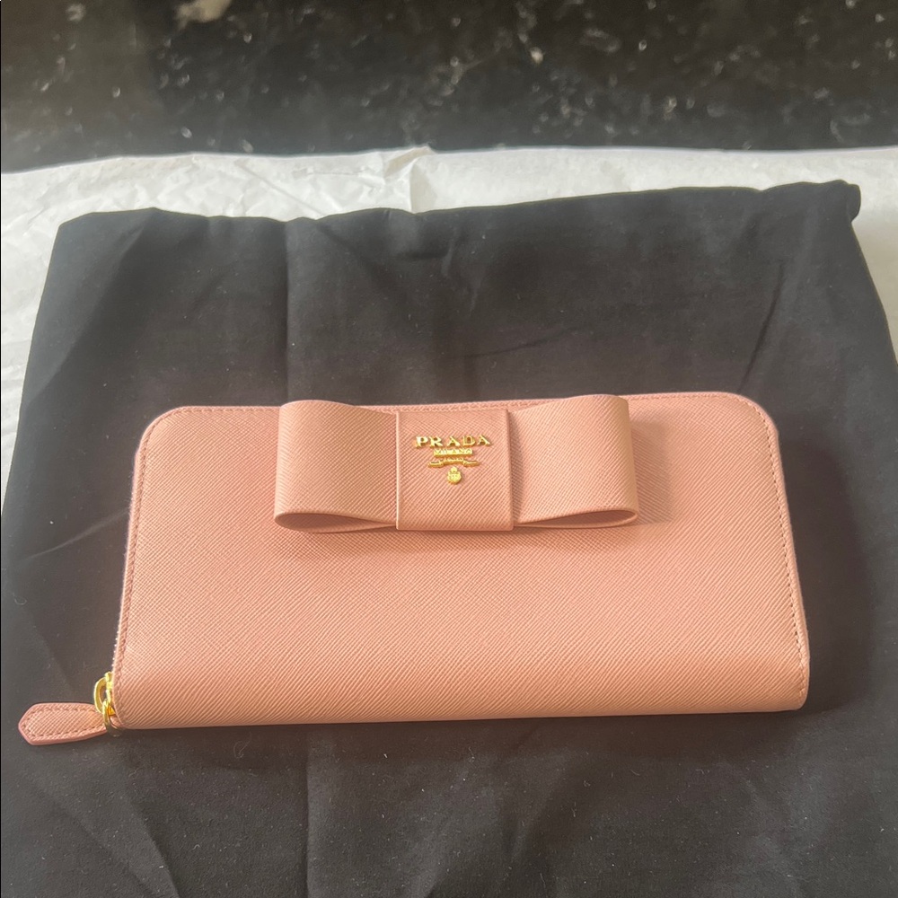 Prada Blush Pink Bow Wallet